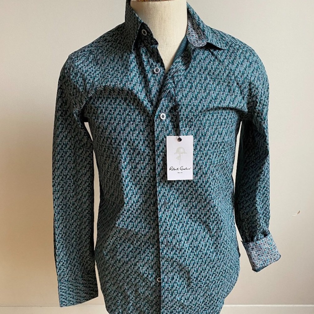 Robert Graham Long Sleeve Button Down Printed Shirt Size XL